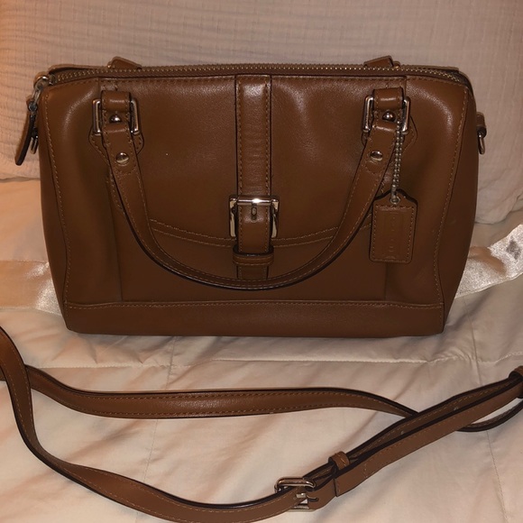 Coach Handbags - Coach Cognac Soft Leather Crossbody